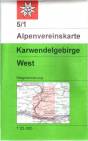 Alpenvereinskarte 5/1: Karwendelgebirge West  Wegmarkierung / Maßstab 1:25.000