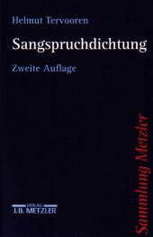 Sangspruchdichtung  Zweite Auflage

Sammlung Metzler