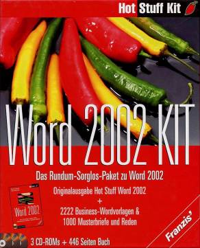 Word 2002 KIT Das Rundum-Sorglos-Paket zu Word 2002  Originalausgabe Hot Stuff Word 2002 
+ 
2222 Business-Wordvorlagen &
1000 Musterbriefe und Reden 

3 CD-ROMs + 446 Seiten Buch