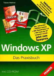 Windows XP Das Praxisbuch Inklusive Bootfähige Notfall-CD für Datensicherung bei Windows-Problemen
Inkl. Vollversion +PDFStar ixpress +ABC PhotoPrinter 4.0 +200 Fonts für XP
jetzt zum Sparpreis
Inkl. CD-ROM