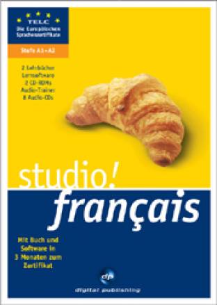 studio! francais Stufe A1 und A2  2 Lehrbücher · 2 CD-ROMs · 8 Audio-CDs · Audio-Vokabeltrainer