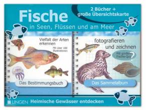 Fische – in Seen, Flüssen und am Meer 2 Bücher + große Übersichtskarte Heimische Gewässer entdecken