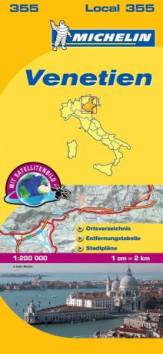 Michelin Lokalkarte: Venetien / Veneto Maßstab 1:200.000 Ortsverzeichnis, Entfernungstabelle, Stadtpläne. Mit Satellitenbild. 1 : 200.000