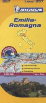 Emilia Romana Ortsverzeichnis, Entfernungstabelle, Stadtpläne. Mit Satellitenbild. Maßstab 1 : 200.000