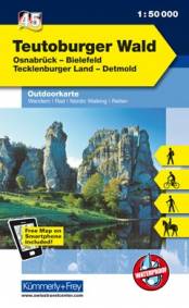 Teutoburger Wald Osnabrück, Bielefeld, Tecklenburger Land, Detmold. Wandern, Rad, Nordic Walking, Reiten. Free Map on Smartphone included. 1 : 50.000, Waterproof