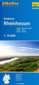 Radkarte Rheinhessen (RK-RPF06) Alzey - Bad Kreuznach - Mainz - Worms - Nahe - Rhein, wetterfest/reißfest, GPS-tauglich mit UTM-Netz. 1:75000 3. überarb. Auflage 2022