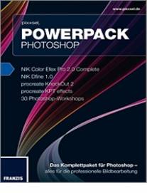 Powerpack Photoshop   NIK Color Efex Pro 2.0 Complete
NIK Dfine 1.0 
procreate KnockOut 2 
procreate KPT effects 
30 Photoshop-Workshops 
Das Komplettpaket für Photoshop - alles für die professionelle Bildbearbeitung