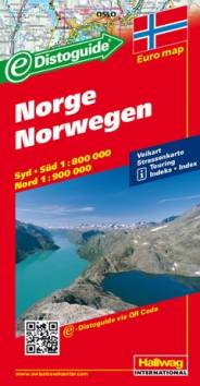 Hallwag Straßenkarte Norwegen; Norge; Norway. Norvège Massstab: 1 : 800 000 (Süd) / 1 : 900 000 (Nord) 3. Aufl.