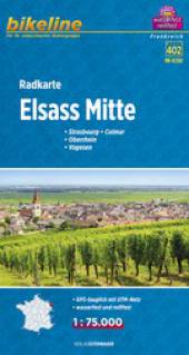 Radkarte Elsass Mitte - 1:75.000 Strasbourg - Colmar - Oberrhein - Vogesen Stadtpläne, Karte

2. überarbeitete Auflage 2013