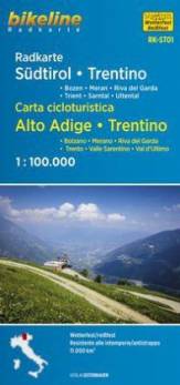 Radkarte Südtirol -Trentino Bozen – Meran – Riva del Garda – Trento – Vinschgau