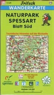 Fritsch-Wanderkarte Nr.99: Naturpark Spessart - Blatt Süd Wanderkarte. Mit tourist. Hinweisen, farb. Wegemarkierung u. Wanderparkplätzen. Mit UTM-Gitternetz (Zone 32) für GPS. 1 : 50.000 3. Aufl.