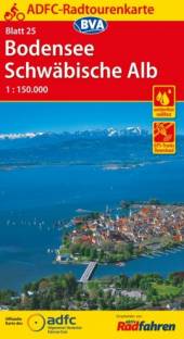 ADFC-Radtourenkarte 25: Bodensee / Schwäbische Alb 1:150.000  11. Auflage 2016