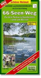 66-Seen-Weg. Zu den Naturschönheiten rund um Berlin Radwander- und Wanderkarte mit Zick-Zack-Faltung 1:50.000