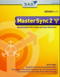 SimonTools MasterSync 2 Synchronisiert Ihre Daten auf allen Rechnern JETZT NEU:
Vordefinierte Synchronisationsfilter
Sync to go - Die Synchronisation für die Hosentasche
Synchronisation von CyberGhost Web-Storage