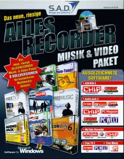 Allesrecorder Musik & Video Paket Das neue, riesige Allesrecorder Musik- & Video-Paket! 8 Vollversionen für kostenfreien Multimedia-Genuss!
