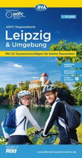ADFC-Regionalkarte: Leipzig und Umgebung im Maßstab 1:75.000 mit Tagestourenvorschlägen, reiß- und wetterfest, E-Bike-geeignet, GPS-Tracks Download 5., überarb. Aufl. 2024