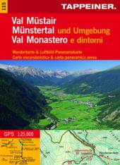 Münstertal Wanderkarte und Luftbild-Panoramakarte Maßstab 1:35.000 dt./ital.