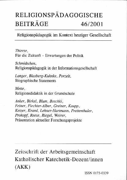 Religionspädagogische Beiträge 46/2001 - Religionspädagogik im Kontext heutiger Gesellschaft