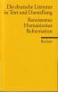 Die deutsche Literatur. Ein Abriss in Text und Darstellung: Die deutsche Literatur 3 / Renaissance, Humanismus, Reformation: BD 3
