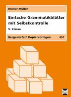 Einfache Grammatikblätter mit Selbstkontrolle - 5. Klasse