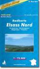 Radkarte: Elsass Nord - Strassburg - Nordvogesen - Haguenau - Ortenau