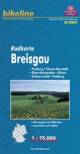 Radkarte Breisgau 1:75.000 - Freiburg - Titisee-Neusstadt - Oberrheingraben - Elsass - Schwarzwald - Feldberg