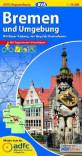 Bremen und Umgebung mit Weser-Radweg von Hoya bis Bremerhaven - mit UTM-Gitter  ADFC-Regionalkarte Bremen und Umgebung im Maßstab 1:75.000