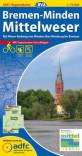 Bremen - Minden / Mittelweser. mit UTM-Gitter  ADFC-Regionalkarte Bremen-Minden/Mittelweser im Maßstab 1:75.000 - Mit Weser-Radweg, von Minden über Nienburg bis Bremen. Mt Tagestouren-Vorschlägen. Reiß- und wetterfest. GPS-Tracks Download. 1 : 75.000