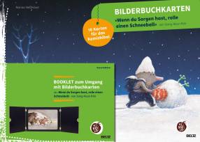 Bilderbuchkarten »Wenn du Sorgen hast, rolle einen Schneeball« von Sang-Keun Kim - 16 Karten für das Kamishibai. Booklet zum Umgang mit Bilderbuchkarten