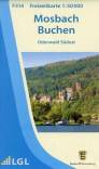 Topographische Freizeitkarte Baden-Württemberg Mosbach Buchen  Odenwald Südost. 1:50000 