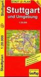 Stadtplan Stuttgart und Umgebung Mit den schönsten Biergärten und Weinkellereien. Innenstadtplan, Stadtumgebungskarte, Nahverkehrsplan, Straßenverzeichnis, Rundwanderwege. Laminiert. Maßstab 1 : 20.000