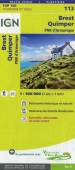 IGN Top 100 Tourisme et vélo: BREST - QUIMPER 113 - PNR d'Amorique - Patrimoine historique et naturel, Itinéraires de Grande Randonnée, Eurovélo, véloroutes et voies vertes