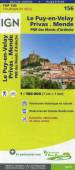 IGN Cartes Top 100 - SK 156: Le Puy-en-Velay. Privas. Mende. PNR des Monts d´Ardèche - Patrimoine historique et naturel. Itinéraires de Grande Randonnée. Eurovélo, véloroutes et voies vertes