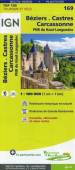IGN Cartes Top 100 - Straßenkarte SK 169: Béziers. Castres. Carcassonne PNR du Haut-Languedoc - Patrimoine historique et naturel. Itinéraires de Grande Randonnée. Eurovélo, véloroutes et voies vertes