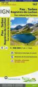 IGN Cartes Top 100 - Straßenkarte 1:100000: SK 167 Pau. Tarbes. Bagnères-de-Luchon. Parc national des Pyrénées - Patrimoine historique et naturel. Itinéraires de Grande Randonnée. Eurovélo, véloroutes et voies vertes