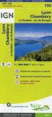 IGN Top 100 SK 150: Lyon - Chambery - La Dombes - Lac du Bourget - Patrimoine historique et naturel. Itinéraires de Grande Randonnée. Eurovélo, véloroutes et voies vertes