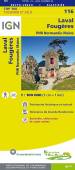 IGN TOP100 SK 116: Laval - Fougères - PNR Normandie Maine - Patrimoine historique et naturel. Itinéraires de Grande Randonnée. Eurovélo, véloroutes et voies vertes