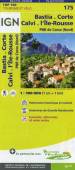IGN Top 100 SK 175: Bastia. Corte. Calvi. Île Rousse. PNR de Corse (Nord) - Patrimoine historique et naturel. Itinéraires de Grande Randonnée. Eurovélo, véloroutes et voies vertes