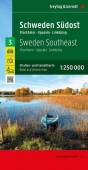 Schweden Südost, Straßen- und Freizeitkarte 1:250.000 Stockholm - Uppsala - Linköping, Camping- und Stellplätze, Blatt 3