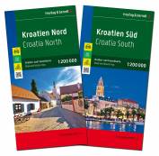 Kroatien, Straßenkarten-Set 1:200.000 2 Blätter in Kunststoff-Hülle mit Infoguide und Top Tips