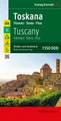 Toskana, Straßen- und Freizeitkarte 1:150.000 Florenz - Siena - Pisa, mit Infoguide, Top Tips, Weinführer, Innenstadtplan