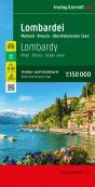 Lombardei, Straßen- und Freizeitkarte 1:150.000 - Mailand - Brescia - Oberitalienische Seen, mit Infoguide, Top Tips