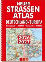 Neuer Straßenatlas Deutschland / Europa 2026/2027 - Deutschland 1:300.000 Europa 1:3.000.000 