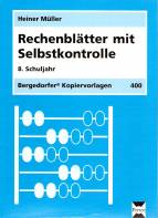 Rechenblätter mit Selbstkontrolle 8. Schuljahr