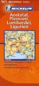 Michelin Regionalkarte Italien:  Aostatal, Piemont, Lombardei, Ligurien Nordost-Italien