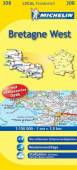 Michelin Local Karte Frankreich Blatt 308:  Bretagne West Maßstab 1:150.000