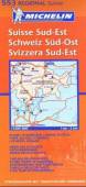 Schweiz Süd-Ost; Suisse Sud-Est; Svizzera Sud-Est Michelin Strassenkarte mit touristischen Hinweisen. Stadtpln. Chur, Davos, St-Moritz, Locarno, Lugano. Mit Ortsverz., Entfernungen u. Fahrtzeiten. 1 : 200.000