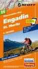 Mountainbike Map 11: Engadin, St. Moritz Wasser- und reißfest. GPS. Sils, Samedan, Pontresina, Livigno. 1 : 50.000