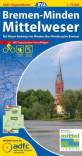 Bremen - Minden / Mittelweser. mit UTM-Gitter  ADFC-Regionalkarte Bremen-Minden/Mittelweser im Maßstab 1:75.000 Mit Weser-Radweg, von Minden über Nienburg bis Bremen. Mt Tagestouren-Vorschlägen. Reiß- und wetterfest. GPS-Tracks Download. 1 : 75.000