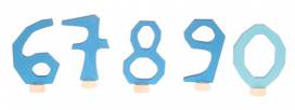 Zahlenstecker Set 6-9 & 0, blau - 